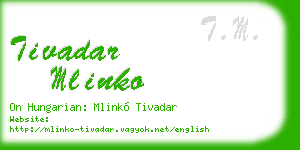 tivadar mlinko business card