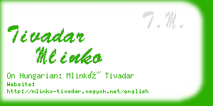 tivadar mlinko business card